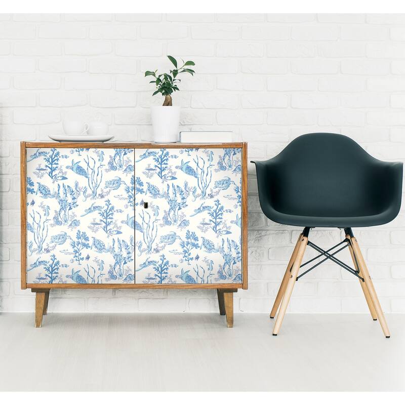 Scalamandre Azure Garparilla Peel & Stick Wallpaper