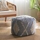 preview thumbnail 30 of 53, Brinket Boho Cube Yarn Pouf by Christopher Knight Home 16.00" L x 16.00" W x 16.00" H - Ivory + Navy Blue