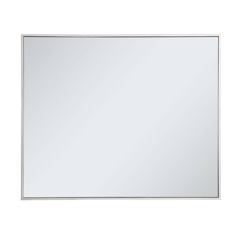 Elegant Lighting Eternity 30" x 36" Rectangular Beveled Metal Framed - Silver