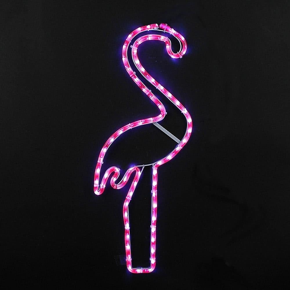 Novelty Lights LED Flamingo Rope Light Motif Sculpture, Tropical Decoration