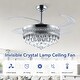 preview thumbnail 6 of 62, 48-Inch Crystal Fandelier with 4 Retractable Blades, Dimmable LED, App and Remote Control - 48 Inches