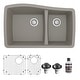 preview thumbnail 30 of 63, Karran Undermount Quartz 33 in. Double Bowl 60/40 Kitchen Sink with Bottom Grids and Strainers