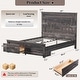 preview thumbnail 16 of 53, Farmhouse Wood Bed Frame with 54" Tall Headboard, 2 Large Drawers