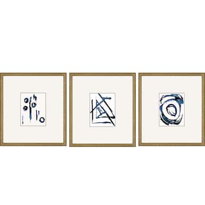 Mayhem I S/3 Framed Art Exclusive Giclee Under Glass - Blue