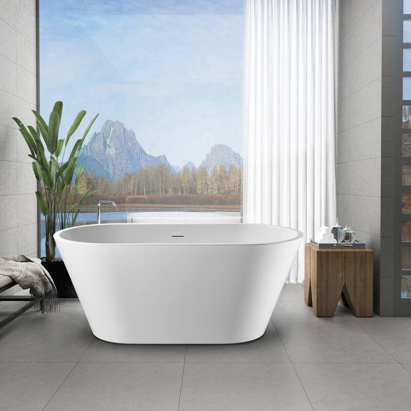 Freestanding Pure Acrylic Sheet Bathtub With Drainage and Overflow