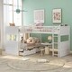 preview thumbnail 1 of 9, Twin Size Bunk Bed with a Loft Bed attached, with Two Storage Drawers, For Cottages or Extended Family, Clearance Space, White White