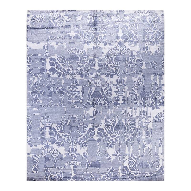 Modern One-of-a-Kind Hand-Knotted Area Rug, Purple - 8' 3" x 10' 2"