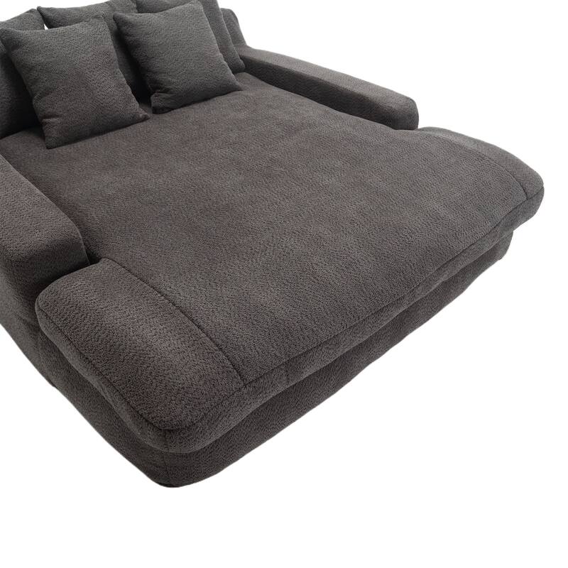 2-seater lazy sofa With 5 back pillows,Comfy Sofa- Deep Seat Couch for Living Room