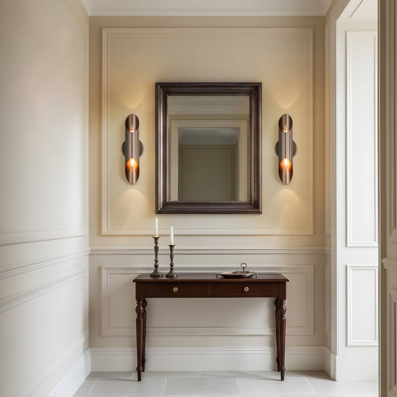 Rennnsan 15.5 in. 2-Light Farmhouse Vintage Cylinder Linear Bathroom Vanity Light