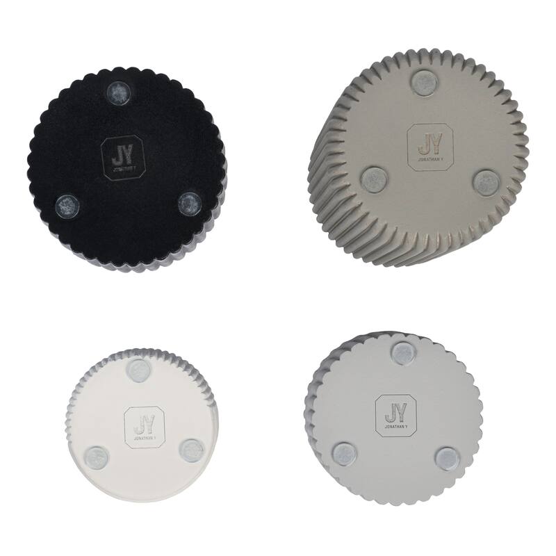 JONATHAN Y Noa Modern Minimalist Handmade Concrete Fluted Cylinder Planter Set (Set of 4)