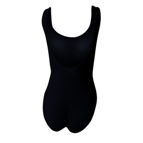 black ribbed swimsuit