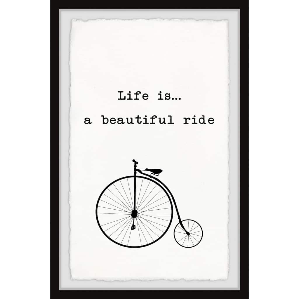 Life Is a Beautiful Ride - Unicycle Framed Wall Art, Elegant Home Touch - Sophisticated Artwork for Refined Décor