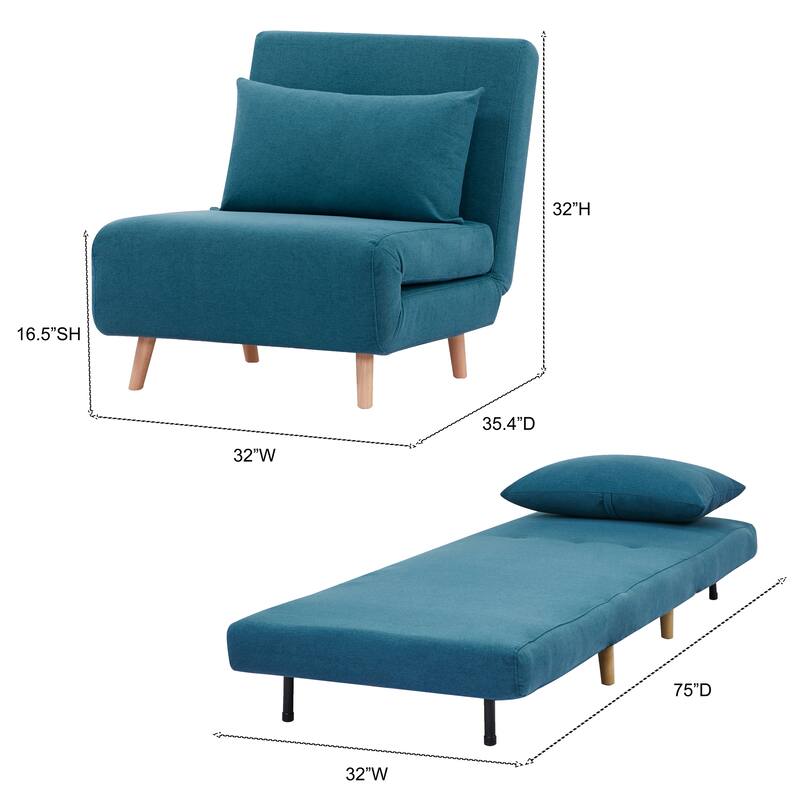 Tustin Upholstered Convertible Lounge/ Sleeper Chair