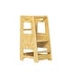 preview thumbnail 1 of 4, Toddler Standing Tower Kitchen Step Stool,Adjustable Height Learning Stool, Helper Removable Anti-Drop Safety Rail Stool Natural Wood