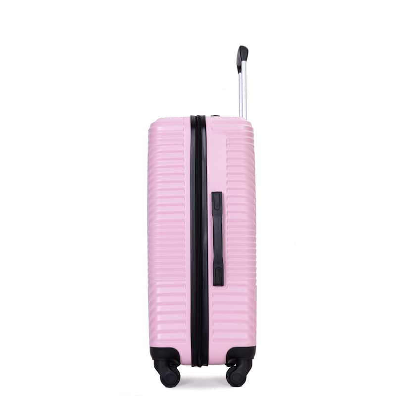 Merax 3 Piece ABS+PC Hardside Luggage Sets with Two Hooks and Spinner Wheels, for Family Travel