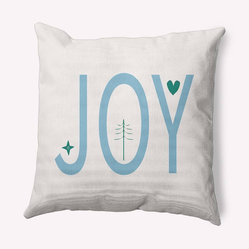 Joy Filled Season Christmas Soft Spun Polyester Decorative Throw Pillow - 26 x 26 - Ice
