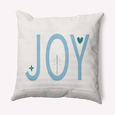 Joy Filled Season Christmas Soft Spun Polyester Decorative Throw Pillow