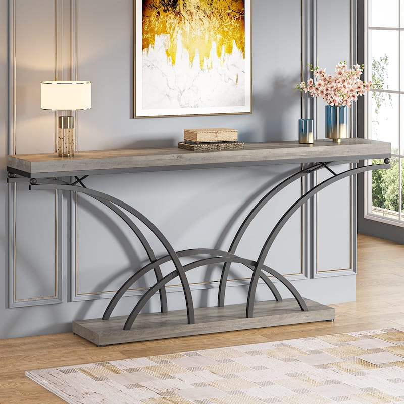 70.9 Inch Console Table Extra Long Narrow Sofa Couch Accent Table