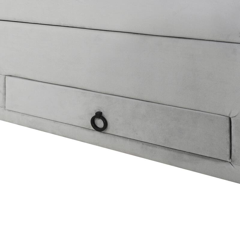 Upholstered Platform Bed with Trundle and 3 Drawers