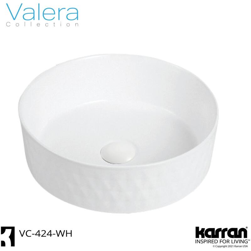 Karran USA VC-424 Valera 14-1/4" Circular Vitreous China Vessel