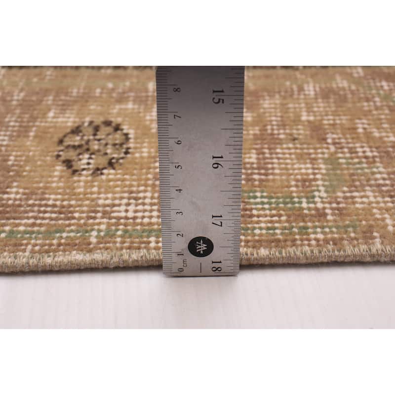 ECARPETGALLERY Hand-knotted Antalya Vintage Tan Wool Rug - 4'5 x 12'7