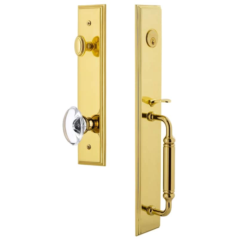 Grandeur Carre Solid Brass Rose Dummy Full Plate "C" Grip Handleset