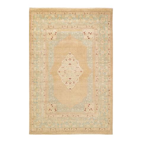 Mogul, One-of-a-Kind Hand-Knotted Area Rug - Yellow, 6' 3" x 9' 5" - 6' 3" x 9' 5"