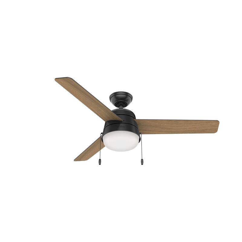 Hunter 52" Aker Outdoor Ceiling Fan with LED Light Pull Chain, Damp Rated - Scandinavian, Contemporary, Transitional