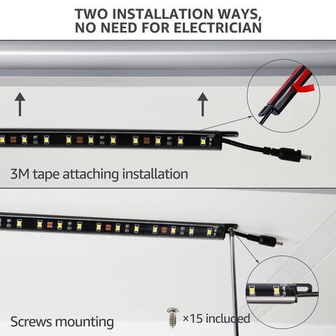 6Pcs LED Under Cabinet Lighting Kits,12 Linkable Light Bars, 5000K Daylight