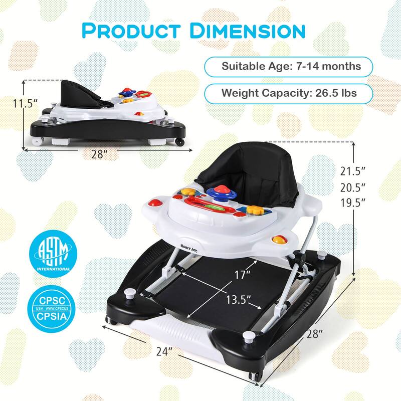 Costway 6 in 1 Baby Walker Adjustable Toddler Walker & Activity Center - See Details