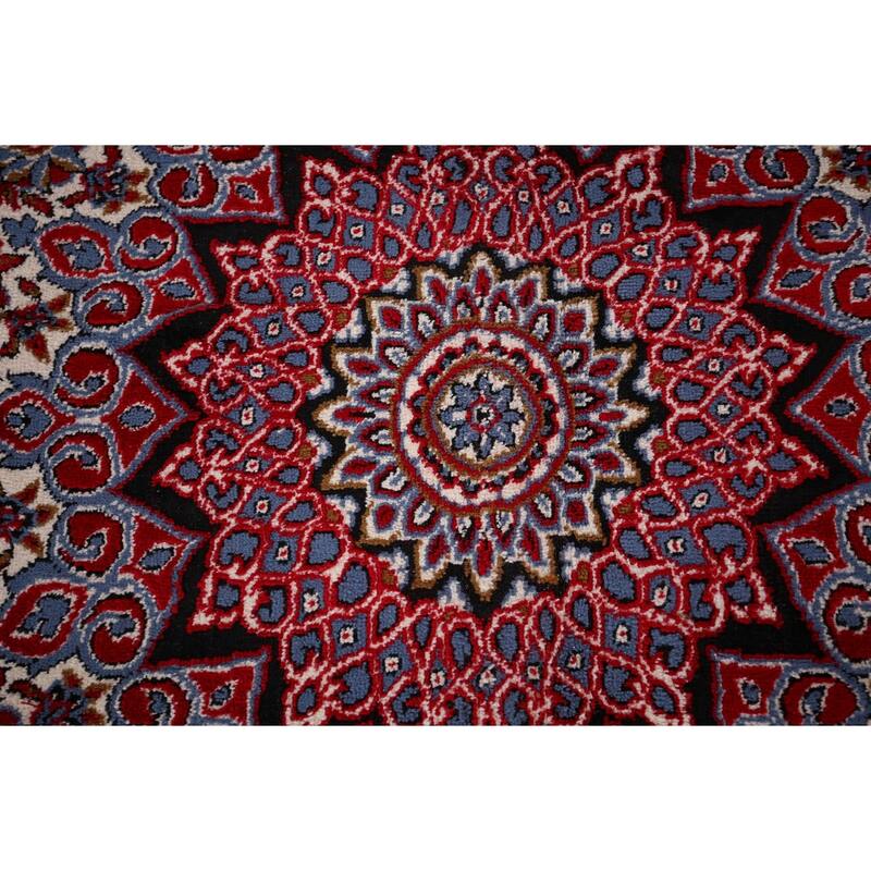 Traditional Floral Kashan Turkish Area Rug Bedroom Machine-Made Carpet - 9'8" x 13'3"