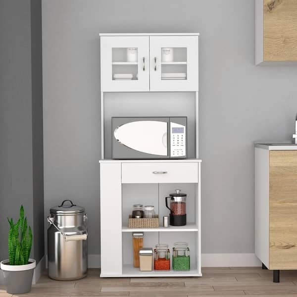Victoria Kitchen Pantry, Double Door, One Drawer, Two Shelves, Three