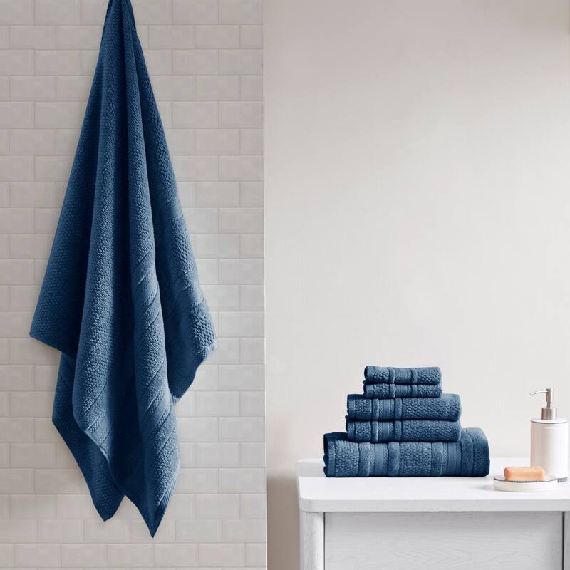 6 Piece Super Soft Cotton Quick Dry Bath Towel Set - N/A