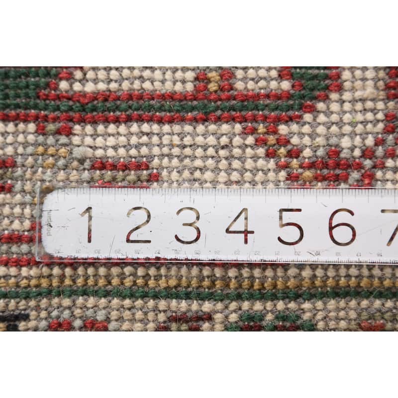 Light Blue Medallion Heriz Serapi Indian Rug Hand-Knotted Wool Carpet - 7'11" x 9'10"