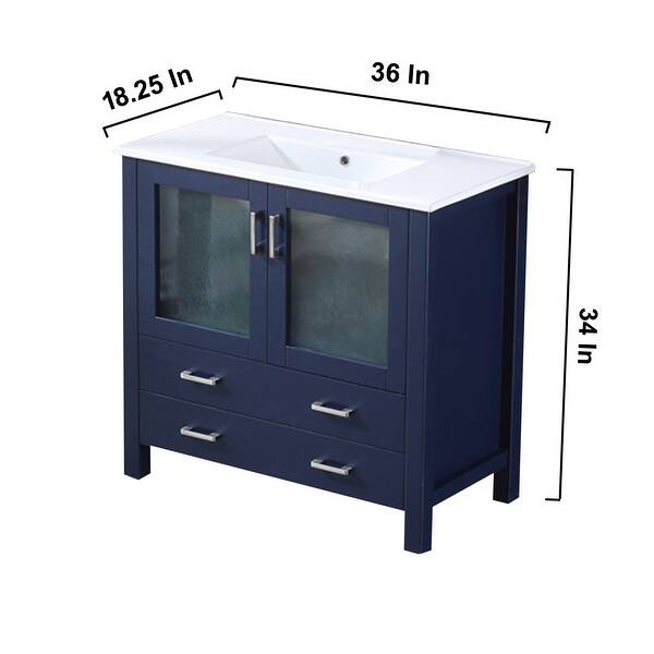Lexora Volez 36 inch single Bathroom Vanity Countertop With Sink - Bed ...