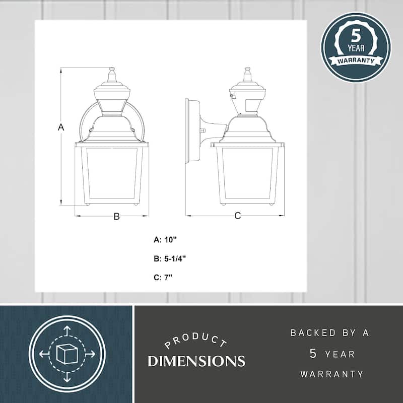 Vaxcel Lighting T0732 Bedford 10" Tall Outdoor Wall Sconce with Clear