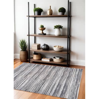 Bihov Distressed Abstract Modern Stain Resistant Durable Area Rug By HomeRoots
