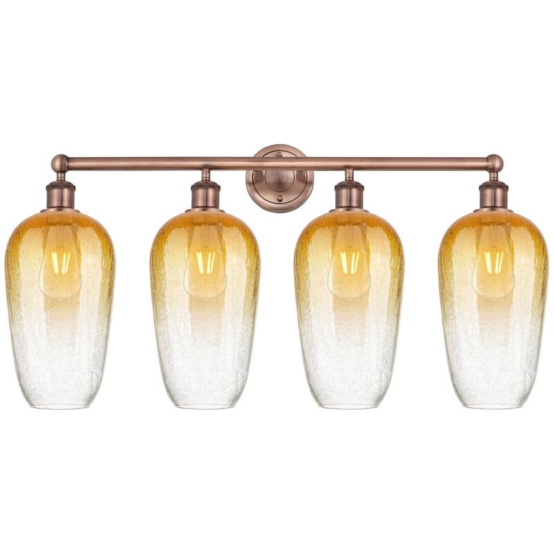 Innovations Lighting 616-4W-18-34 Brookhaven Flute Vanity Brookhaven - Antique Copper / Amber