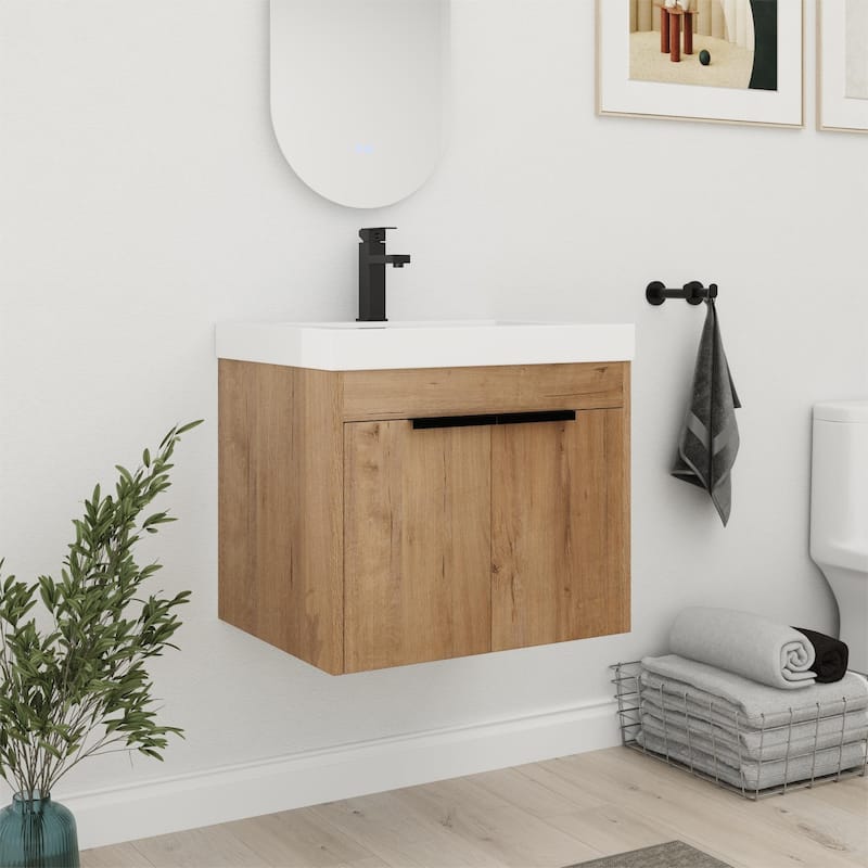Bathroom Vanity With Sink In 24/30/36 Inch, Floating Bathroom Vanity With Soft Close Door