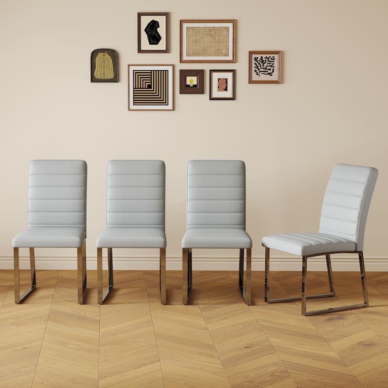 4-Pack - Heavy-Duty Chairs Set:2.1" Thick Cushion, Iron Frame, Perfect For Home Or Office