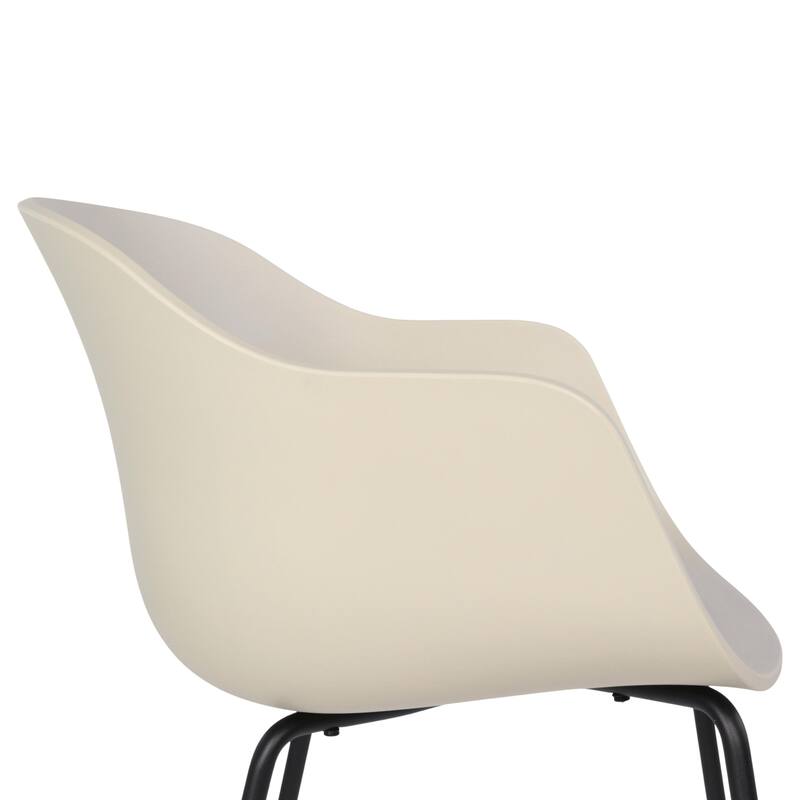 Furnish Theory Curve-K ML Indoor/Outdoor Dining Armchairs Arm Chairs w Polypropylene Shell & Powder-Coated Steel Legs (Set of 2)