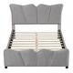 preview thumbnail 7 of 13, Queen Size Upholstered Platform Bed With Pull Point Headboard And Metal Wire Frame At The Head And Foot Of The Bed