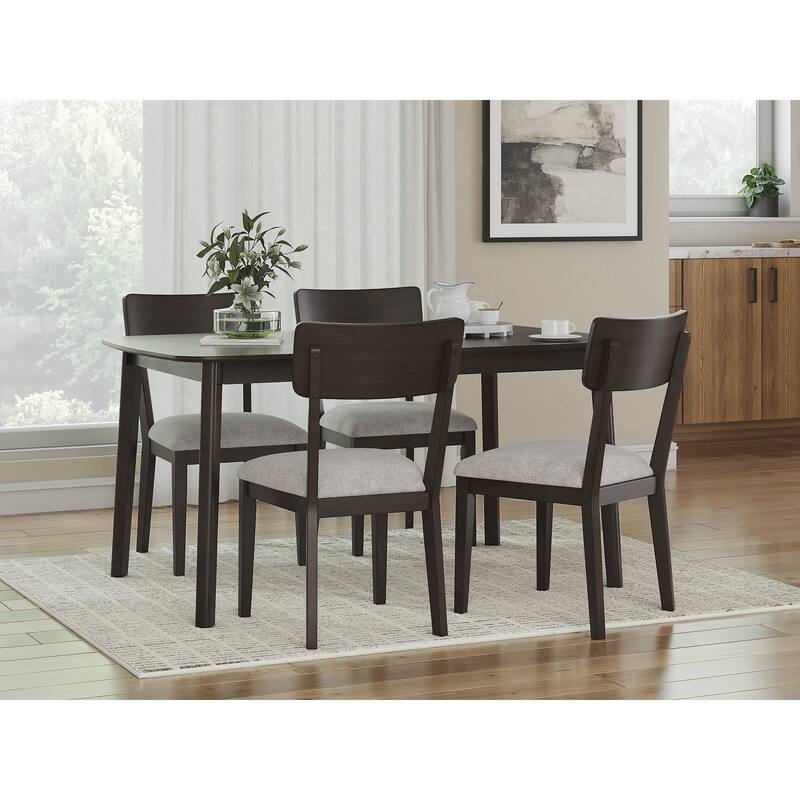 Signature Design by Ashley Favelon Dining Table and 4 Chairs (Set of 5) - Dark Brown/White