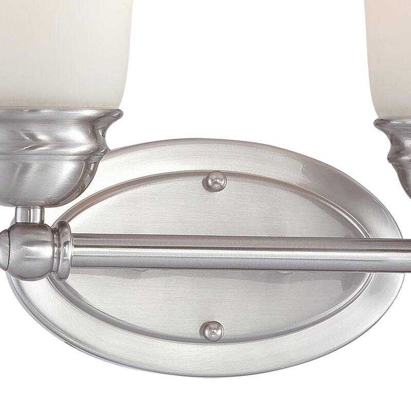 Elk Home Bella Brushed Nickel With White Glass 2 Light Vanity Light - Brushed Nickel