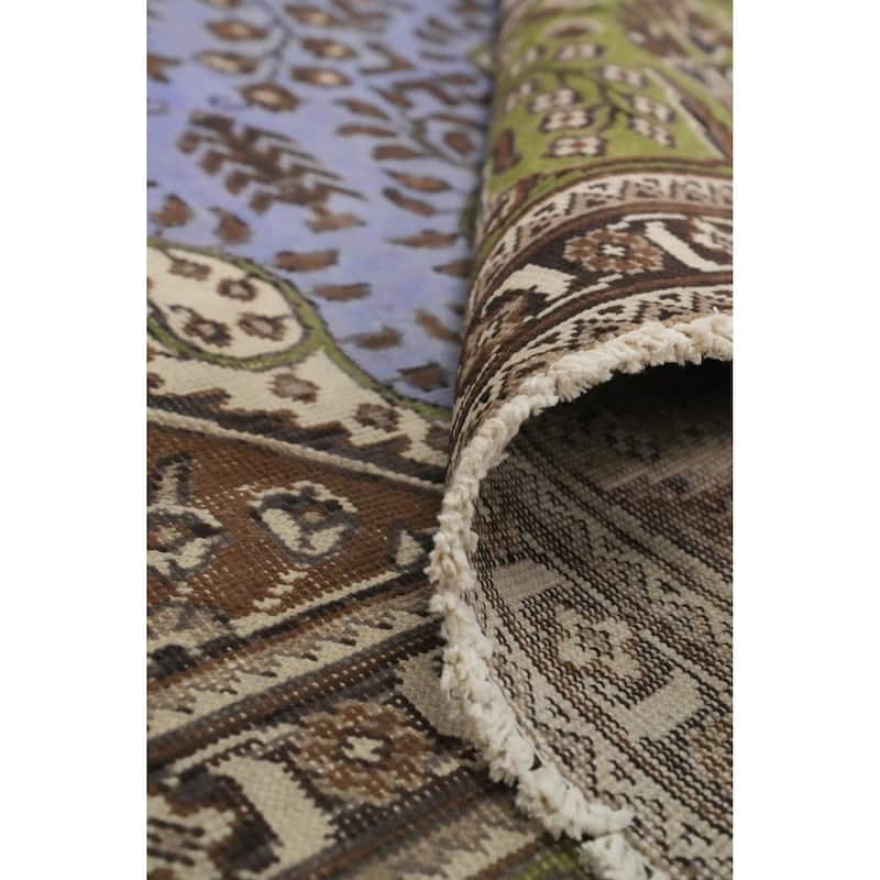 Hand Knotted Oriental 100% Wool Carpet Traditional Floral Purples Tabriz Area Rug - 11' 4'' X 8' 1''