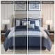 preview thumbnail 11 of 40, 510 Design Powell Navy/ White 8 Piece Embroidered Comforter Set
