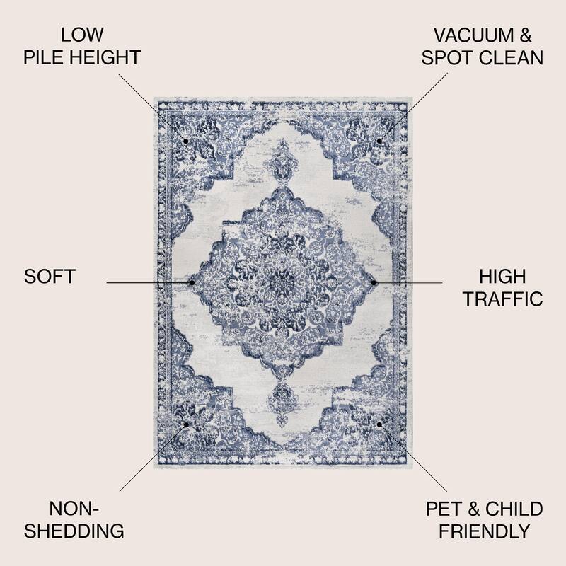 JONATHAN Y Rosalia Ornate Medallion Modern Area Rug