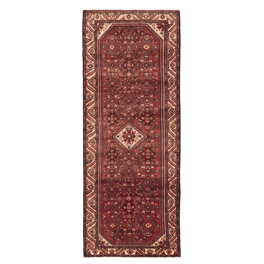 ECARPETGALLERY Hand-knotted Andelz Red Wool Rug - 4'1 x 10'4