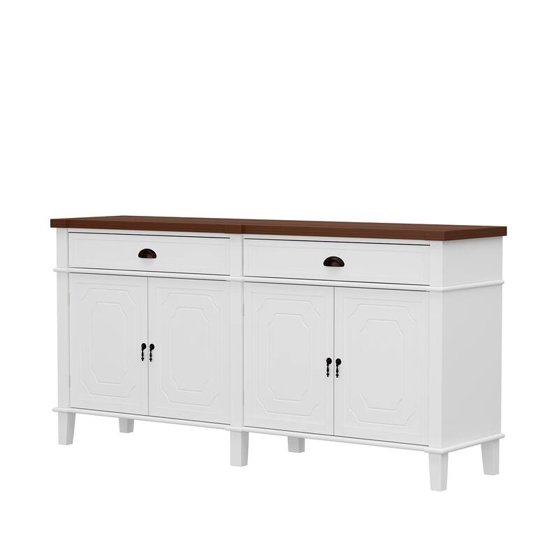 Buffet Cabinet 63" Sideboard Buffet Cabinet with 4 Doors & 2 Drawers