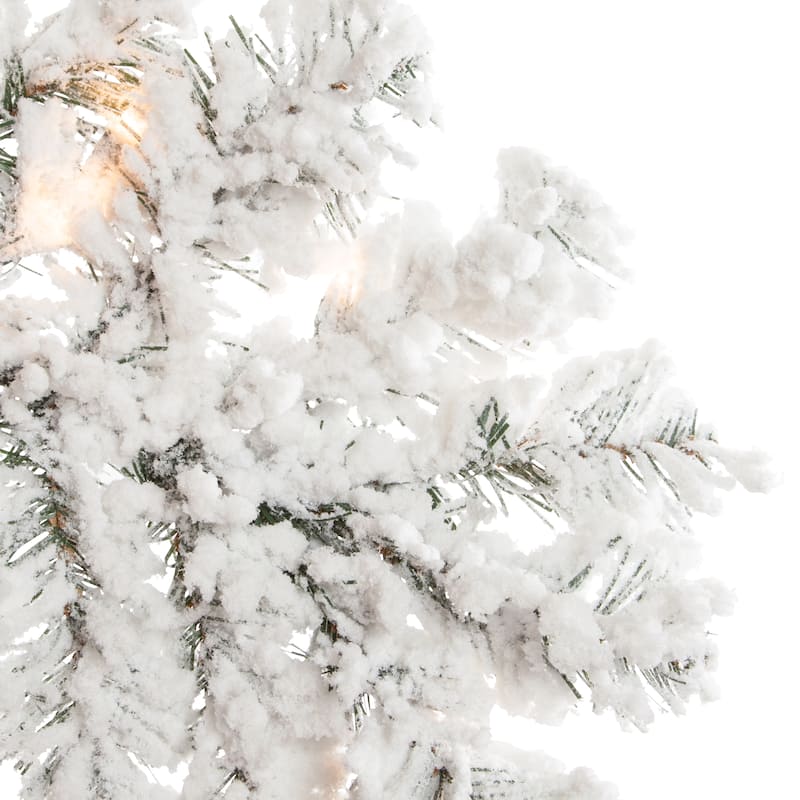 9 Foot Heavily Flocked Layered Spruce with 750 clear lights - N/A